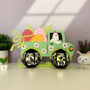 Truck Easter - Easter Truck 3D Lantern File - Cricut File - LightBoxGoodMan