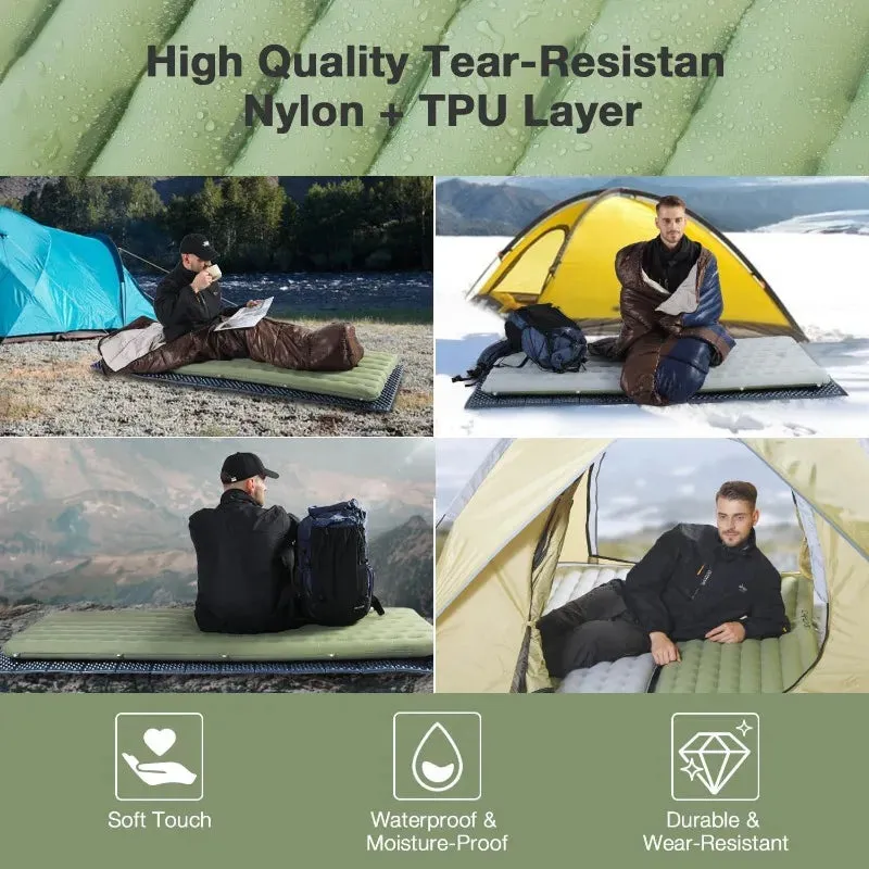 Ultralight Insulated Sleeping Pad with Inflatable Bag for Camping and Hiking