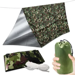 Ultralight Survival Tent 2 Person Emergency Shelter Outdoor Thick Emergency Blankets Nylon Stuff Sack Tube Tent Survival Tarp Camping & Outdoor Survival Kits for Camping Hiking Car Use