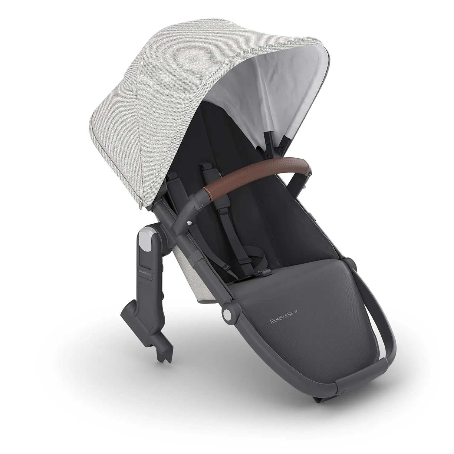 UPPAbaby RumbleSeat V2  Second Lower Seat/Compatible with Vista V2 and Vista V3 / Adapters, Bumper Bar, Bug Shield Included/Anthony (White Grey Chenille/Carbon Frame/Chestnut Leather)