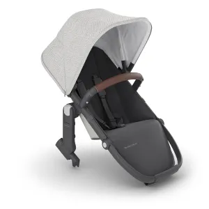 UPPAbaby RumbleSeat V2  Second Lower Seat/Compatible with Vista V2 and Vista V3 / Adapters, Bumper Bar, Bug Shield Included/Anthony (White Grey Chenille/Carbon Frame/Chestnut Leather)