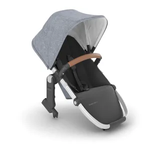 UPPAbaby RumbleSeat V2  Second Lower Seat/Compatible with Vista V2 and Vista V3 / Adapters, Bumper Bar, Bug Shield Included/Gregory (Blue Mélange/Silver Frame/Saddle Leather)