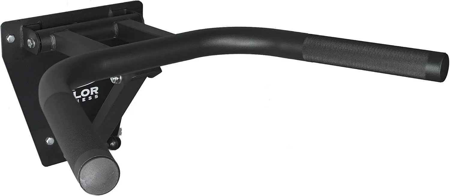 Valor Fitness Wall Mounted Dip Station Bars - Space Saver - Foldable Home Gym Workout Equipment - 350 lb. Capacity