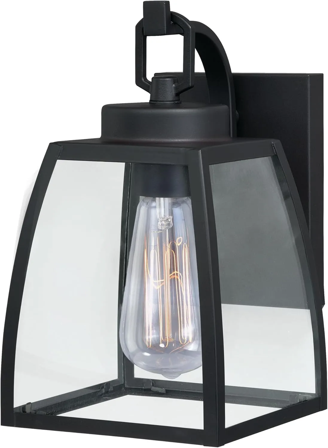 VAXCEL Granville 1 Light Bronze Geometric Outdoor Wall Lantern Clear Glass