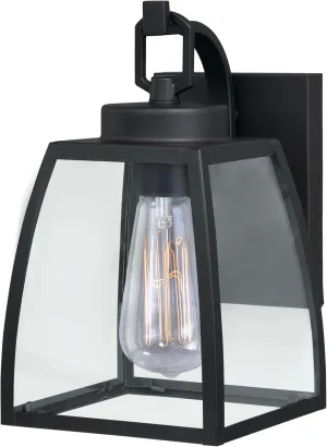VAXCEL Granville 1 Light Bronze Geometric Outdoor Wall Lantern Clear Glass