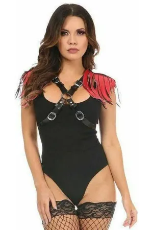 Vegan Leather Body Harness w/Fringe