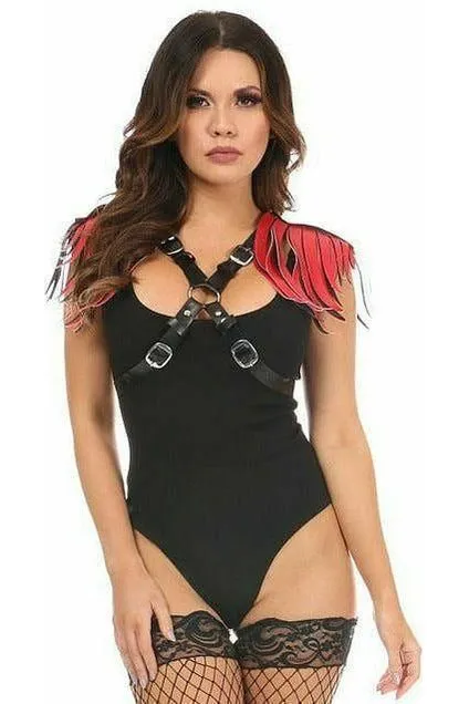 Vegan Leather Body Harness w/Fringe
