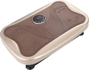 Vibration Plate Fat Burner with 120 Speeds & 200W Motor - Quiet for Home/Office Use, Foldable Portable Design Targets Belly/Thigh Fat, Full Body Workout for Busy Moms & Lazy Fitness, Gold