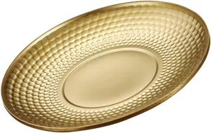 Vintage Hammered Stainless Steel Round Plate for Outdoor Camping Dinnerware for Serving Main Courses Salads and Appetizers for Parties and Picnics
