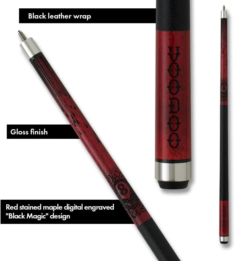 VOODOO Billiards Pool Cue Stick - Blood - Black Magic