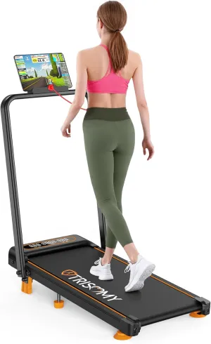 Walking Pad with Incline & Handle Bar, 3.5HP Walking Pad 300  LB Capacity, Under Desk Treadmill Foldable, Compact Small Walking Pad for Home Office