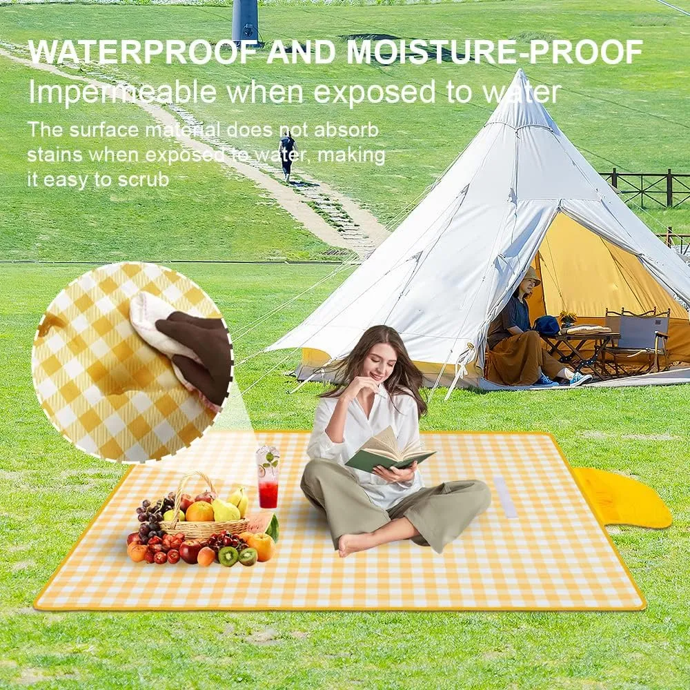 Waterproof Foldable Outdoor Picnic Mat,2023 New Extra Large Beach Blanket Foldable Lightweight Waterproof Sand Mat,Portable Travel Blanket Play Mat for Beach Camping Hiking Park (#A5, 80 *80 in)