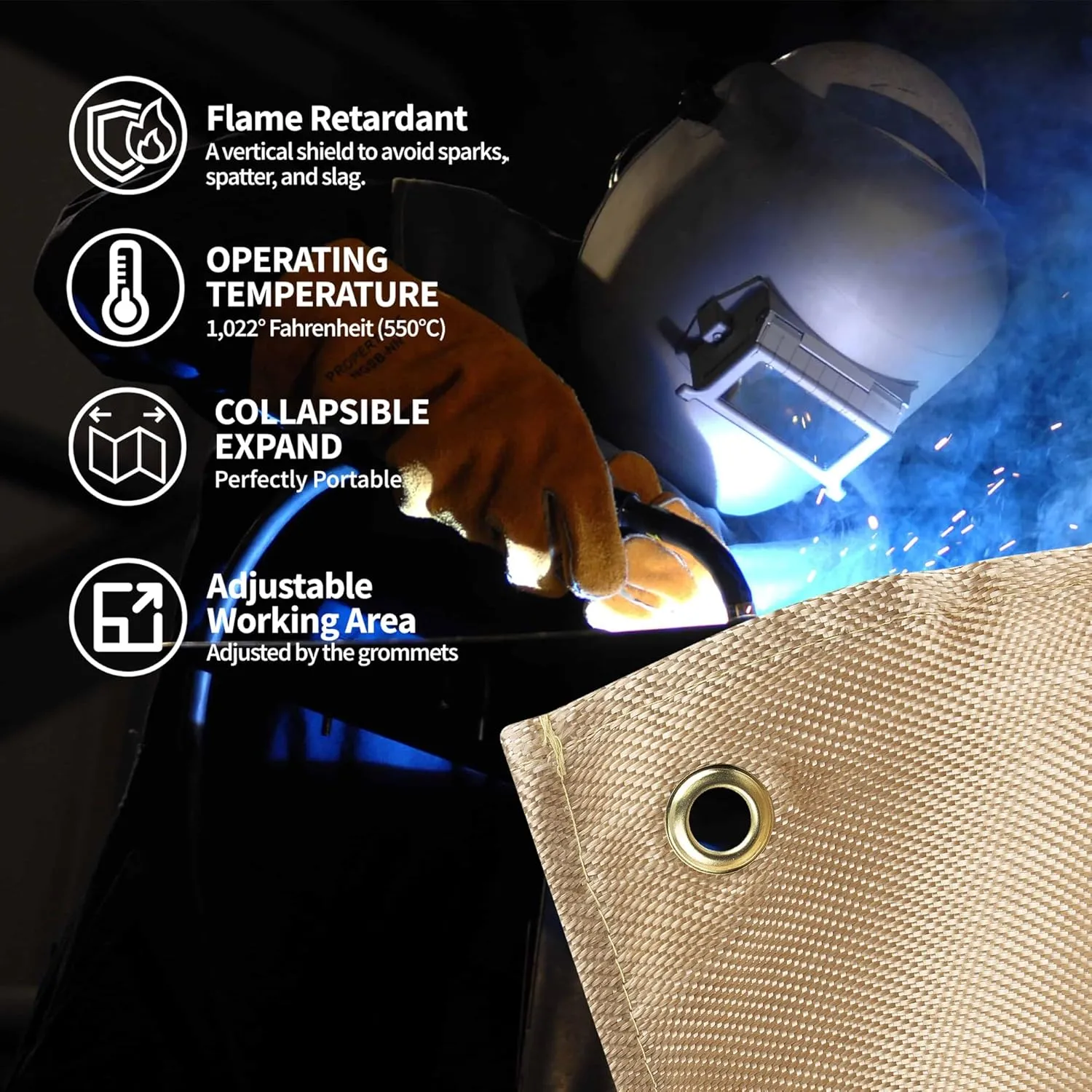 Welding Blanket,4x6 ft Fiberglass Blanket,Portable Fiberglass Fire Retardant Blanket,Welding Mat,Welding Fireproof Thermal Resistant Insulation…
