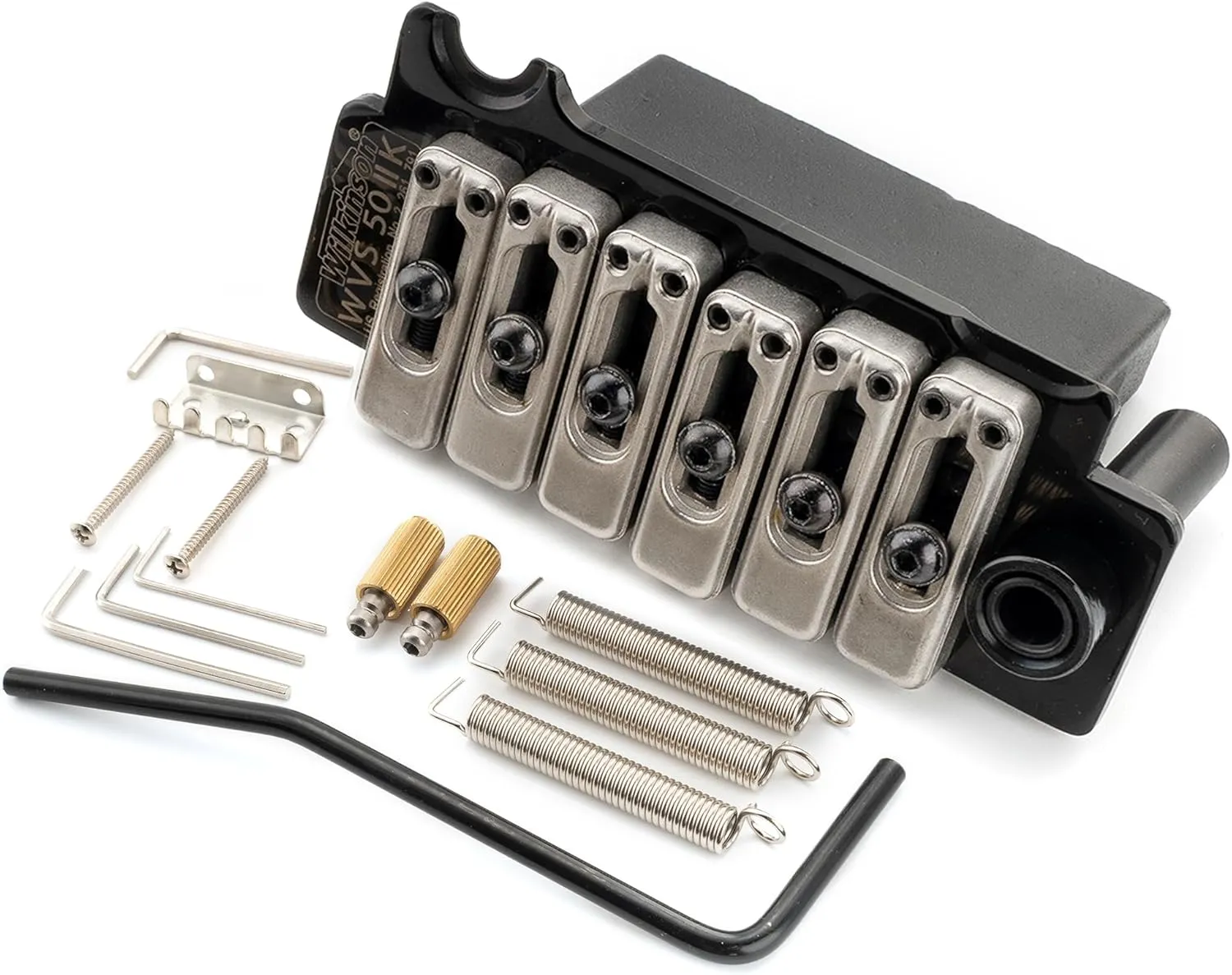 Wilkinson WVS50IIK 52.5mm String Spacing 2-Point Steel Saddles Tremolo Bridge with Full Steel Block for USA/Mexico/Japan/Korea Strat Electric Guitar, Black