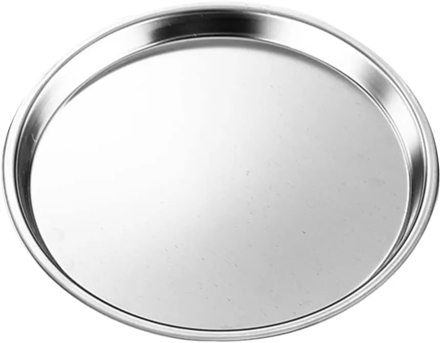 YARNOW 1 Pcs Stainless Steel Round Dinner Plate, Metal Camping Plate, 7 Inch Stainless Steel Plate for Kitchen BBQ Party ( Silver )