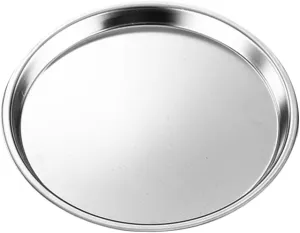 YARNOW 1 Pcs Stainless Steel Round Dinner Plate, Metal Camping Plate, 7 Inch Stainless Steel Plate for Kitchen BBQ Party ( Silver )