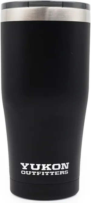 Yukon Outfitters Freedom High Grade 18/8 Corrosion-Resistant Stainless Steel Double Wall Vacuum Insulated Tumbler (20 oz/ 590ml) - 7.3" H x 3.4" Top dia. / 2.7" Bottom dia., Black
