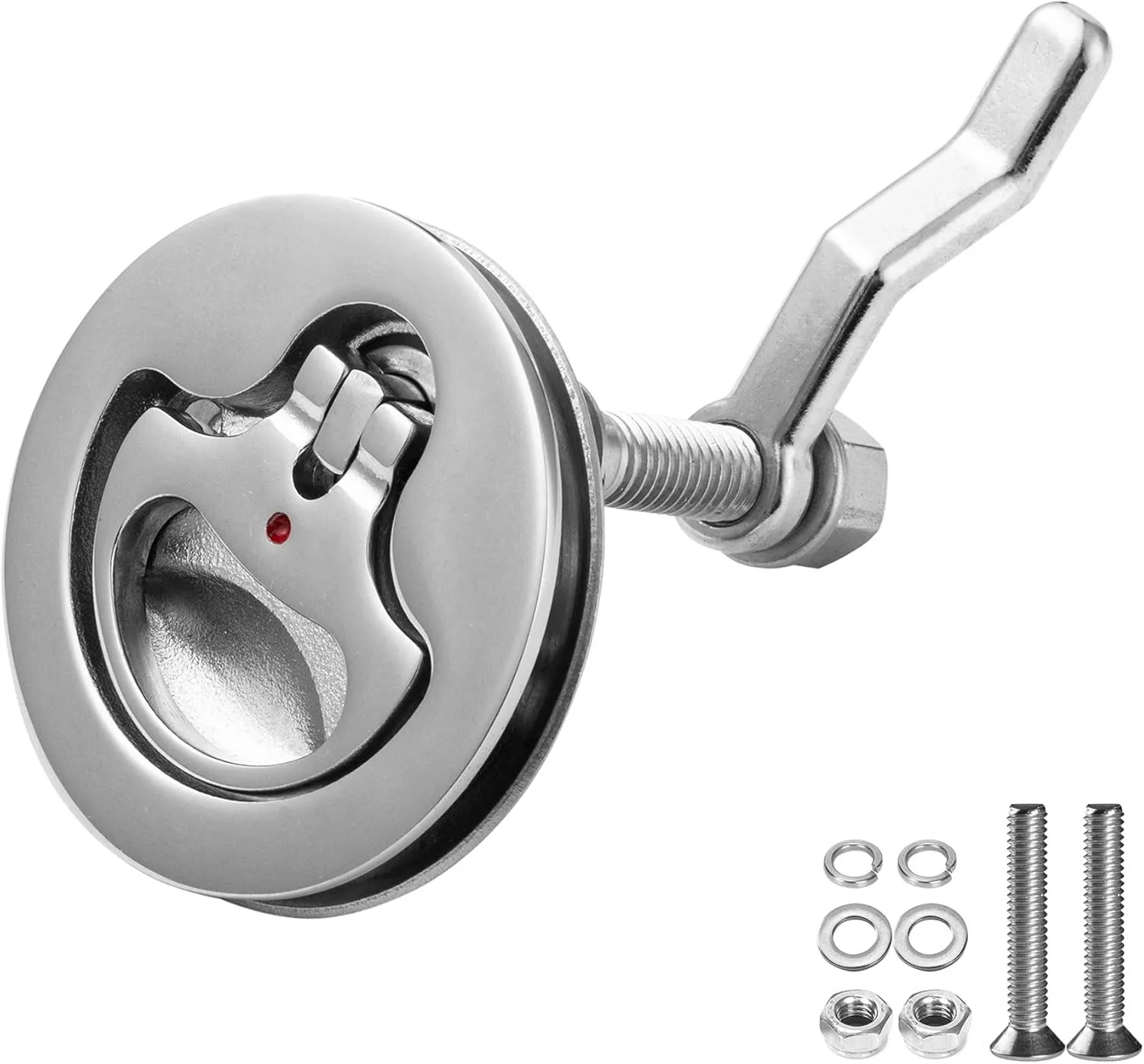 YUSOVE Boat Cam Latch 316 Stainless Steel Floor Buckle Hatch Pull,Marine Flush Lift Pull,with Back Plate