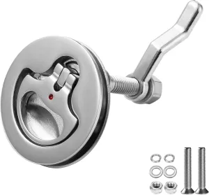 YUSOVE Boat Cam Latch 316 Stainless Steel Floor Buckle Hatch Pull,Marine Flush Lift Pull,with Back Plate