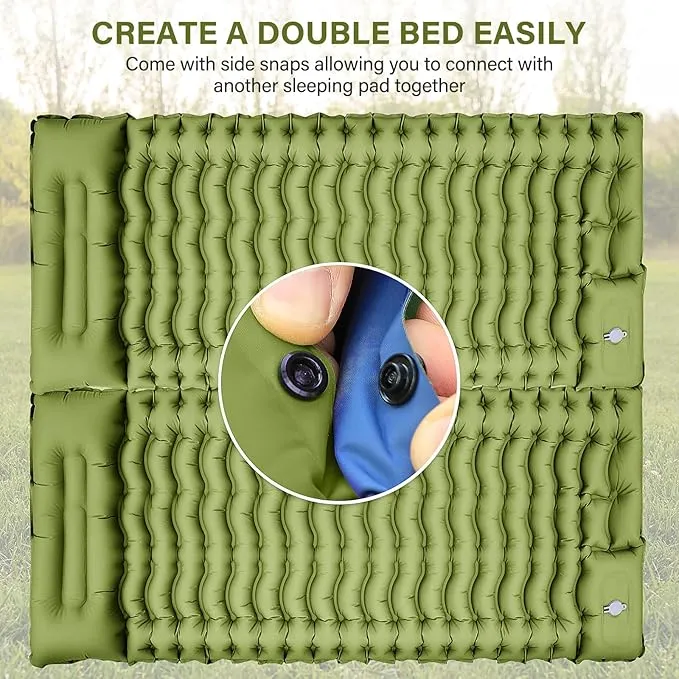 Yuzonc Camping Sleeping Pad, Ultralight Camping Mat with Pillow Built-in Foot Pump Inflatable Sleeping Pads Compact for Camping Backpacking Hiking Traveling Tent