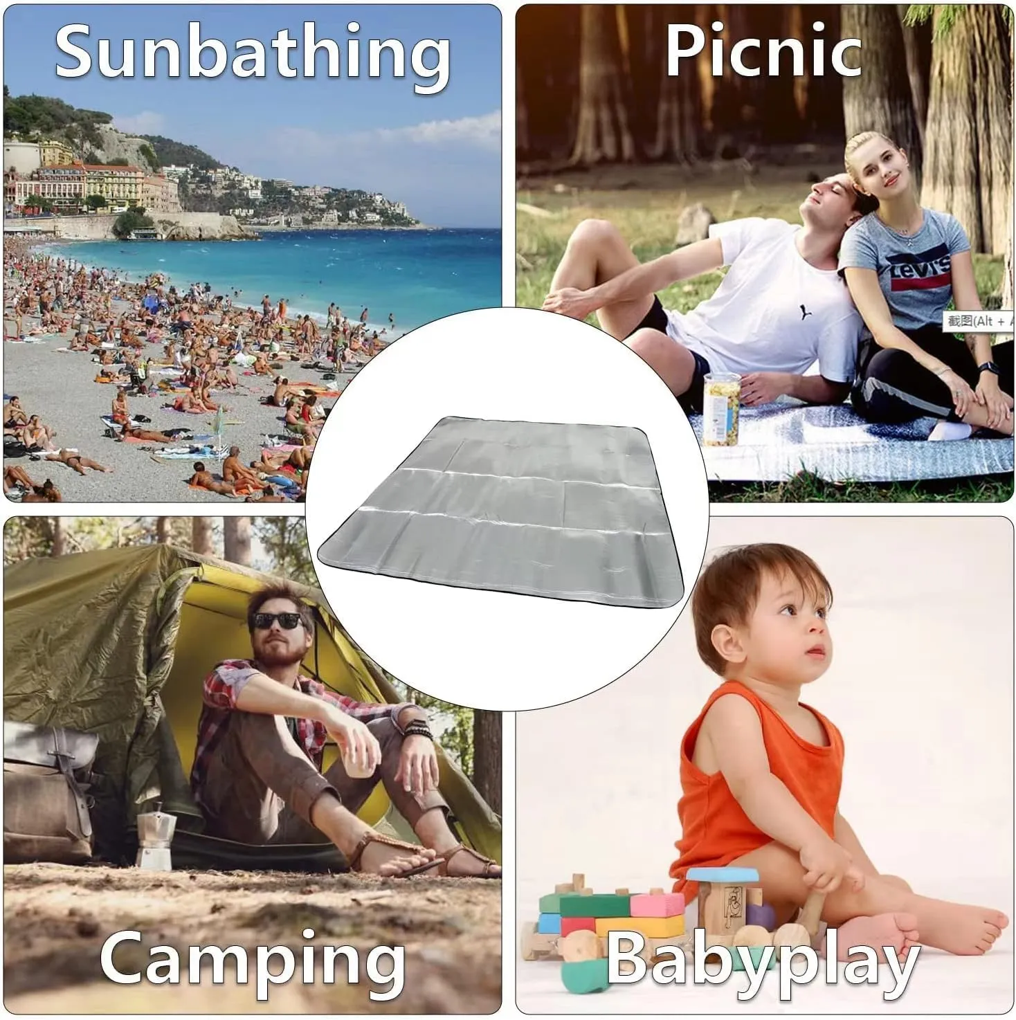 YYET Camping Mat Foam Foil Blanket for Camping Foam Pad Insulating Foil Mat Sleeping Tent Pad Thermal Mattress Mat Pad Waterproof Aluminum Camping mat Reflecting Heat