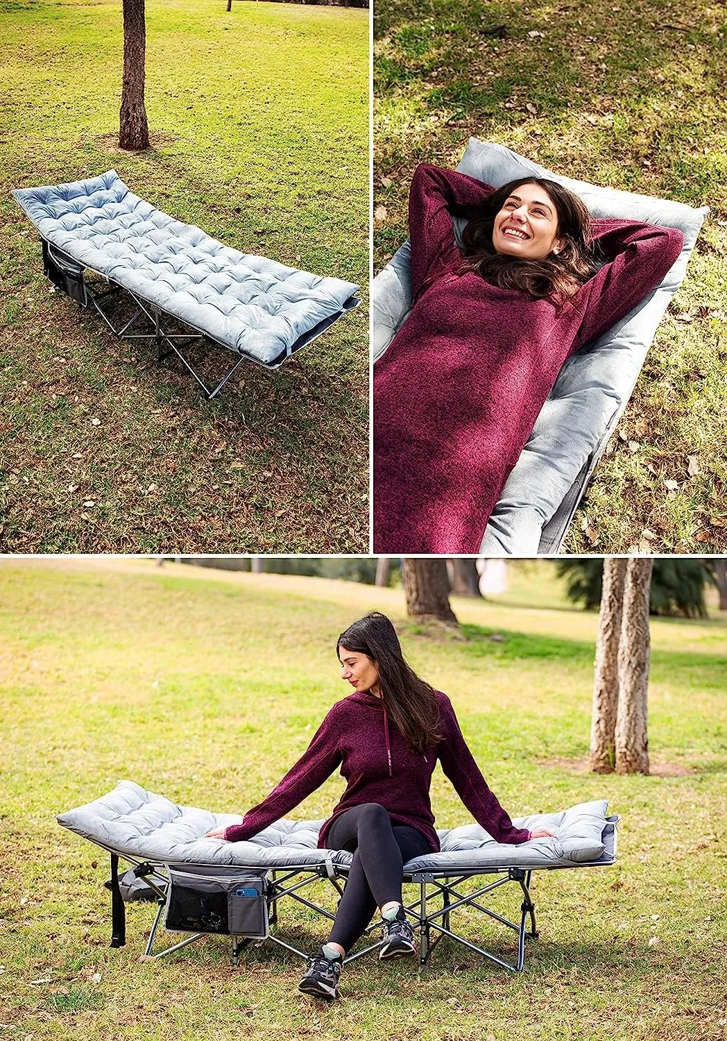Zento Camping Cot Mattress Foam Pad for Adults – Thick Soft Ultra Comfort Sleeping Pad for Traveling Hiking Outdoor or Indoor Use – Lightweight Easy to Carry Foldable Waterproof Adult Cot Mattress