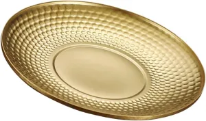 Zerodeko Metal Camp Plate Vintage Style Round Dessert Serving Tray Stainless Steel Outdoor Dinnerware