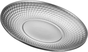Zerodeko Traditional Hammered Steel Plate Stainless Steel Serving Dish for Feeding Camping Outdoor Events