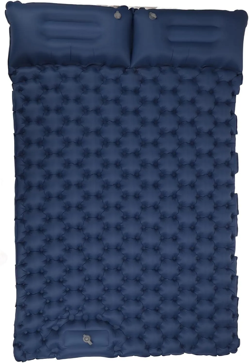 ZJchao Double Inflatable Camping Sleeping Pads Ergonomic Nylon Mat for Outdoor Navy