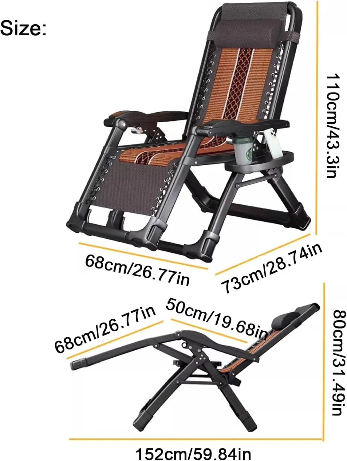 ZTGL D, Folding Camping Cot, Portable Sleeping Bed, Camping Lounge Chair, Outdoor Lightweight Bed, Office Nap Folding Lounge Chairs, Camping Cot for Adults